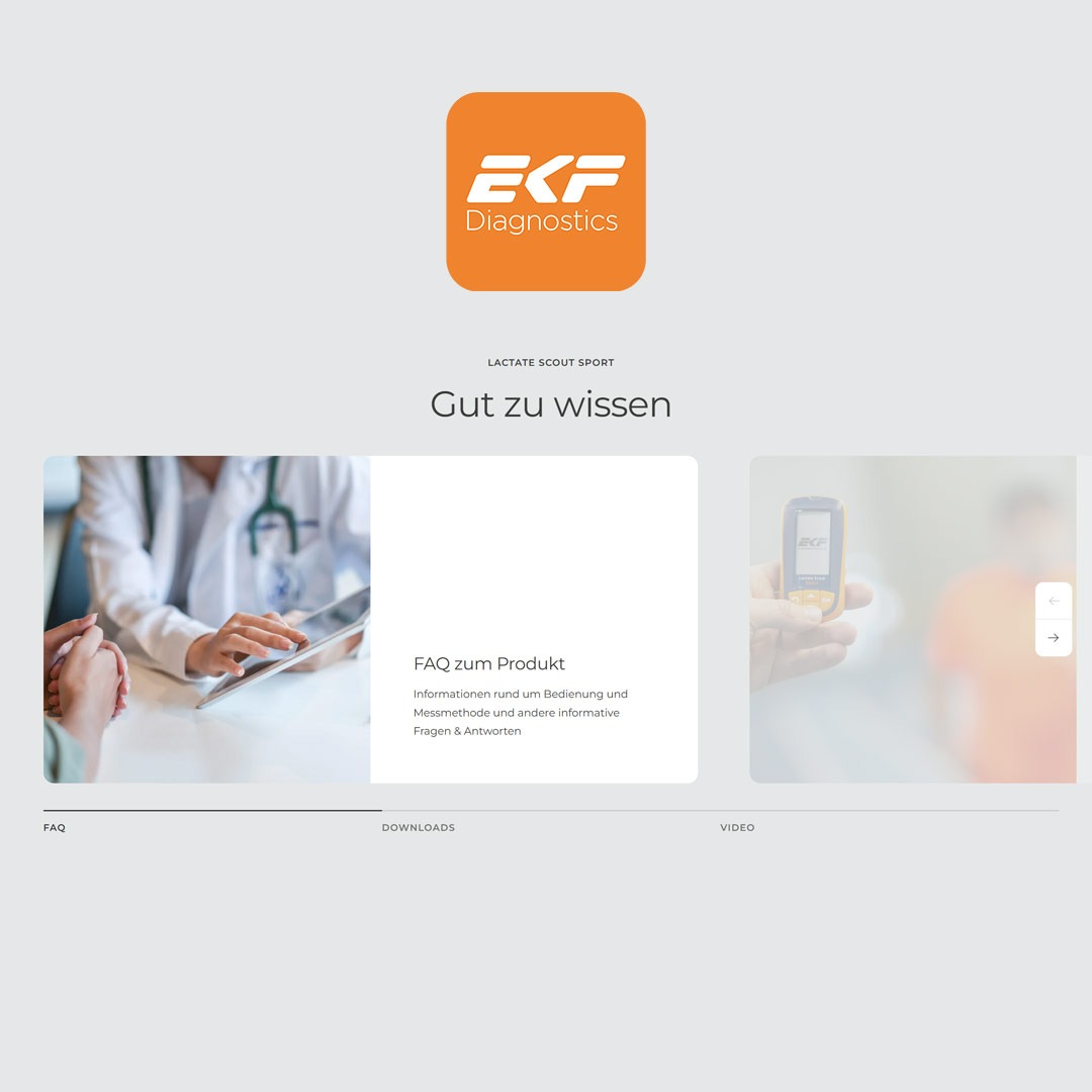 Onlineshop by Shopify als Lactate Scout Sport für Firma EKF Diagnostics Assets